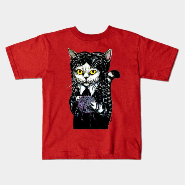 Goth Cat Kids T-Shirt by Robisrael